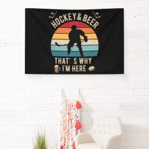 Bedrücktes Hockey und Bier Wortspiel Hockey Banner