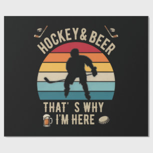 Bedrücktes Hockey und Bier Wortspiel Hockey Geschenkpapier