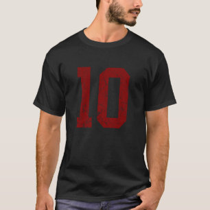 Bedrucktes marinefarbenes Trikot mit der Nummer 10 T-Shirt