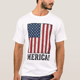 Bedrucktes Merica-Flagge Patriotisches Vektor-Shir T-Shirt