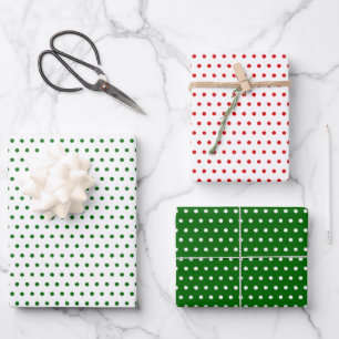 Bedrücktes Muster für Red Green Small Punkts Geschenkpapier Set