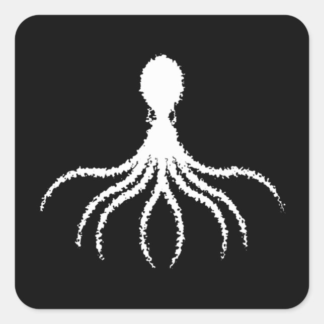 Bedrücktes Octopus-Design - Aufkleber auf dem Plat (Vorderseite)