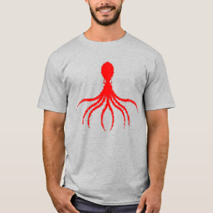 Bedrücktes Octopus-Design - Männergrundsatz - T - T-Shirt