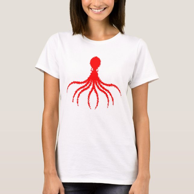 Bedrücktes Octopus-Design - Männergrundsatz - T -  T-Shirt (Vorderseite)