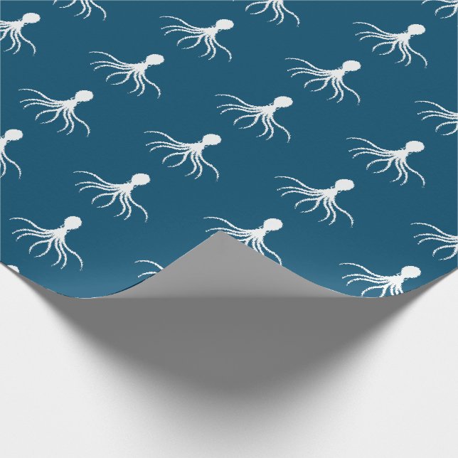 Bedrücktes Octopus-Design - Matte Wrapping Paper Geschenkpapier (Ecke)