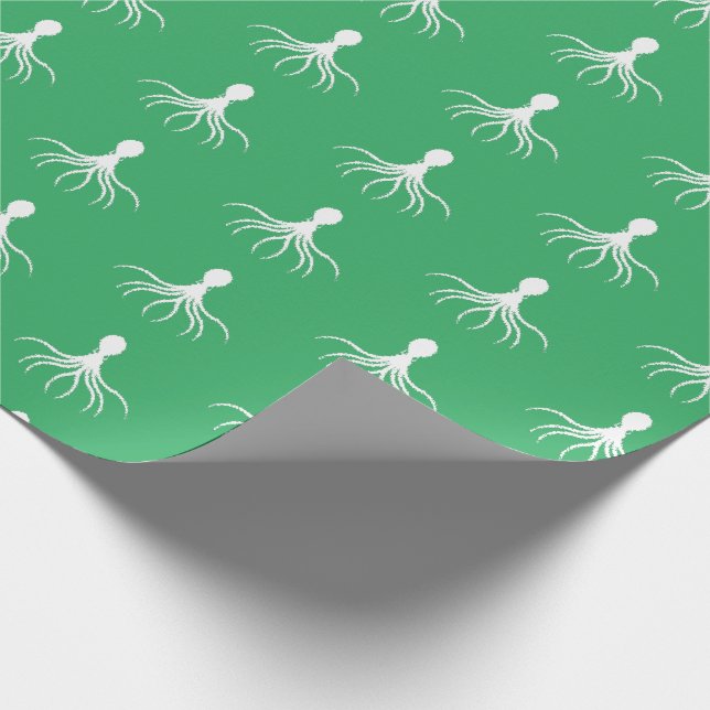 Bedrücktes Octopus-Design - Matte Wrapping Paper Geschenkpapier (Ecke)