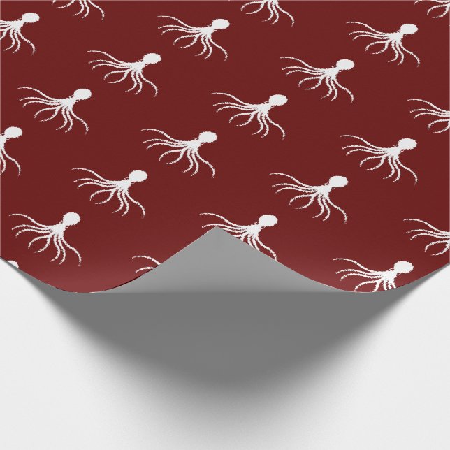 Bedrücktes Octopus-Design - Matte Wrapping Paper Geschenkpapier (Ecke)