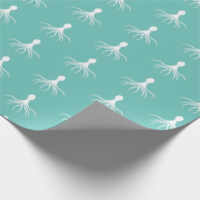 Bedrücktes Octopus-Design - Matte Wrapping Paper Geschenkpapier (Ecke)
