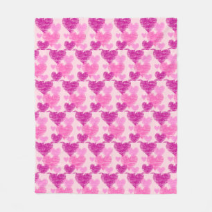Bedrücktes rosa Herz Fleecedecke