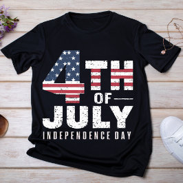 Bedrücktes Rot, Weiß und Blau Patriotisch T-Shirt