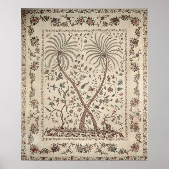 Bedspread with Palm Tree Motifs Poster (Vorne)