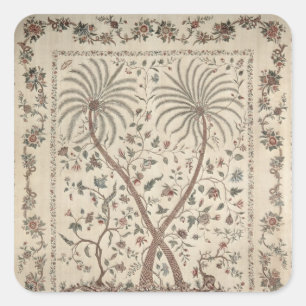 Bedspread with Palm Tree Motifs Quadratischer Aufkleber