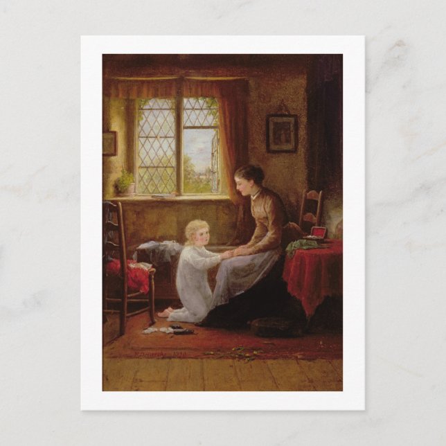 Bedtime, 1890 (Öl auf Tafel) Postkarte (Vorderseite)