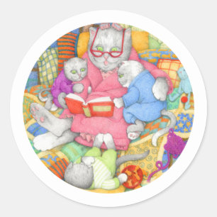 BEDTIME GESCHICHTE Kleine Rundkleber - Weiß Runder Aufkleber