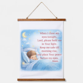 Bedtime Prayer for Kids Wandteppich Mit Holzrahmen