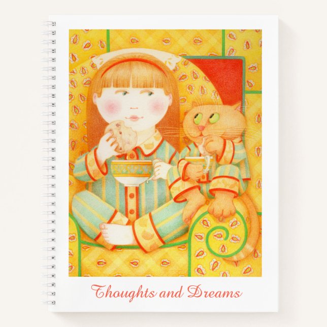 BEDTIME SNACK 8.5x11 Notebook - weiß Notizbuch (Vorderseite)