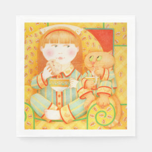 BEDTIME SNACK Standard Luncheon Paper Napkins Serviette