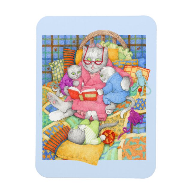 BEDTIME STORY 3x4 Flexible Magnet - Blau (Vertikal)