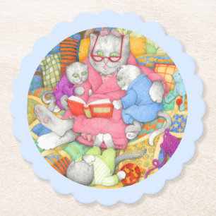 BEDTIME STORY Runde Untersetzer skallopiert - Blau