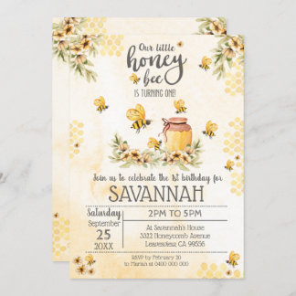 Bee 1. Geburtstag Einladung Honey Bee