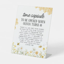 Bee 1st Birthday Time Capsule Sockelschild
