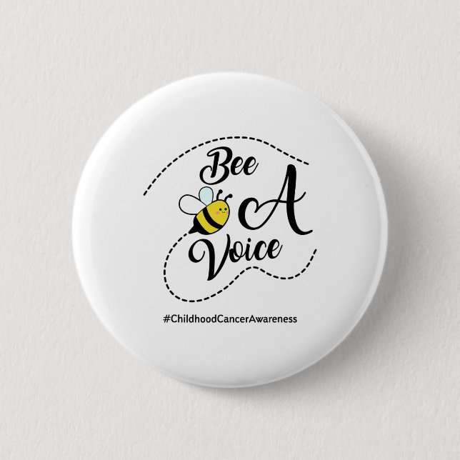 Bee A Voice Childhood Cancer Awareness  Button (Vorderseite)