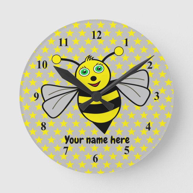 Bee Acrylic wall clock Runde Wanduhr (Vorderseite)