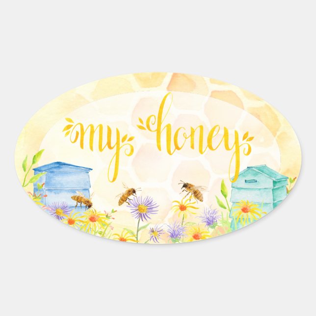 Bee Apiary Honey Jar Stickers (Vorderseite)