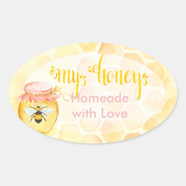 Bee Apiary Honey Jar Stickers (Vorderseite)