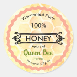 Bee Apiary Honey Jar Stickers
