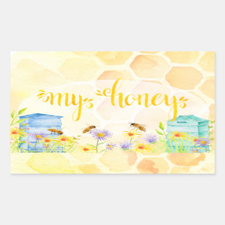 Bee Apiary Honey Jar Stickers