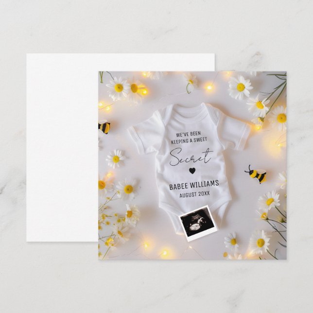 Bee Baby Announction Social Media Einladung (Vorne/Hinten)