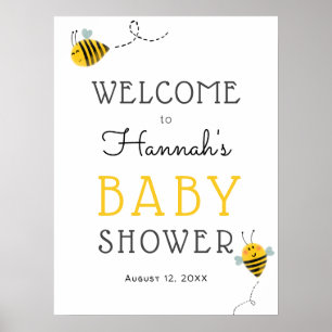 Bee Baby Dusche Begrüßungszeichen Poster