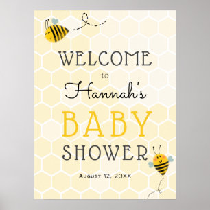 Bee Baby Dusche Begrüßungszeichen Poster