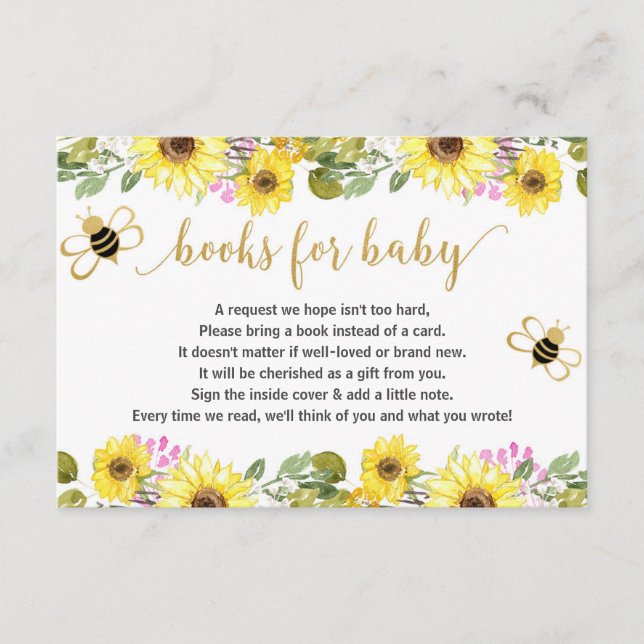 Bee baby Dusche Buchungsanfrage Inserate Mädchen B Begleitkarte (Vorderseite)