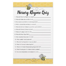 Bee Baby Dusche Kinderzimmer Rhyme Quiz