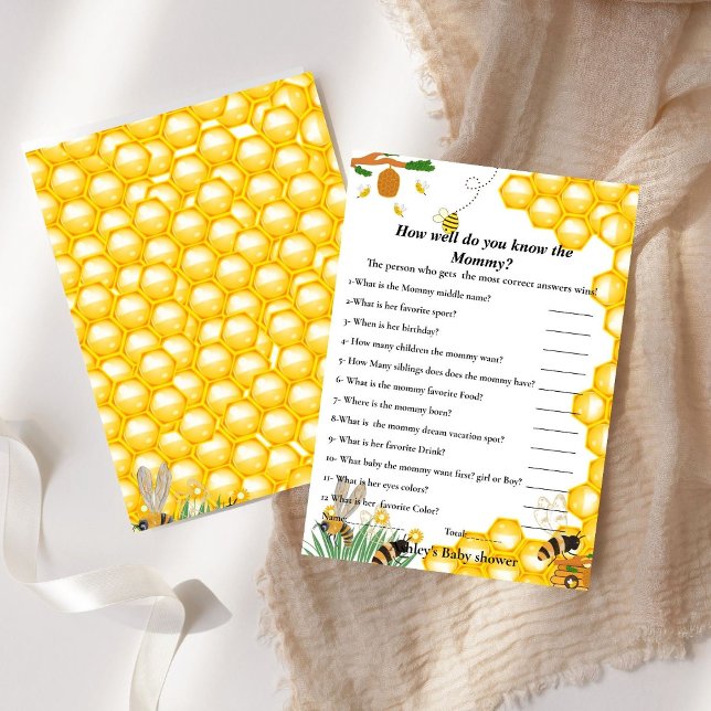 Bee Baby Dusche Wie gut Sie wissen, Spielkarte Einladung (Von Creator hochgeladen)