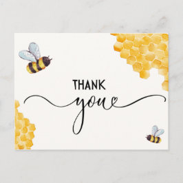 Bee Baby Shower Danke Post Card Postkarte