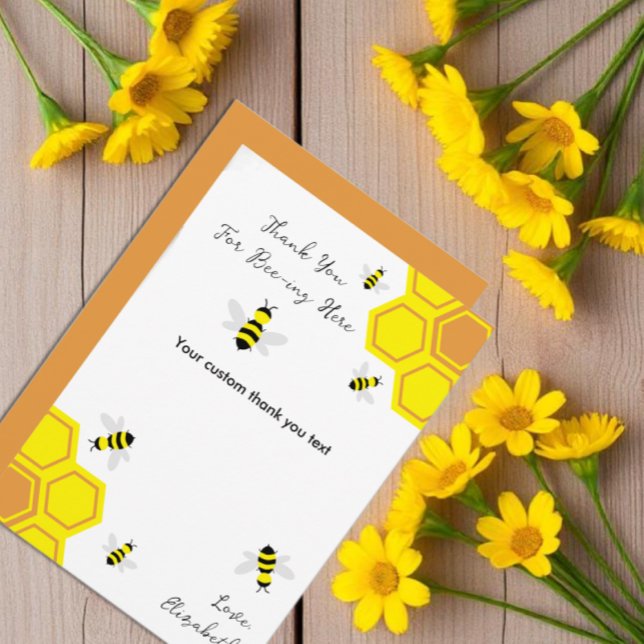 Bee Baby Shower Dankeskarte (Von Creator hochgeladen)