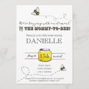 Bee Baby Shower Einladung