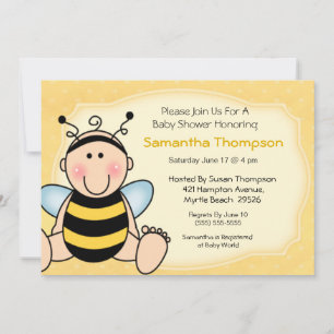 Bee Baby Shower Einladung