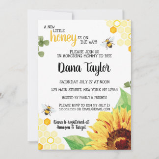 Bee Baby Shower Einladung - Mami zu einer Einladun