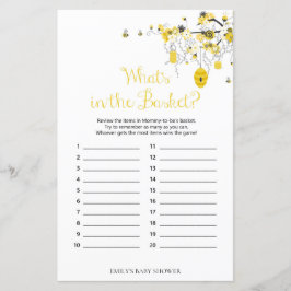 Bee Baby Shower Game - Was ist im Basket Game?