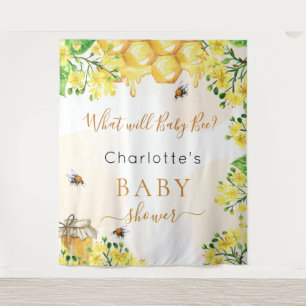 Bee Baby Shower Gelbes Geschlecht offenbart Party Wandteppich