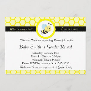 Bee Baby Shower Gender Reveve Einladung
