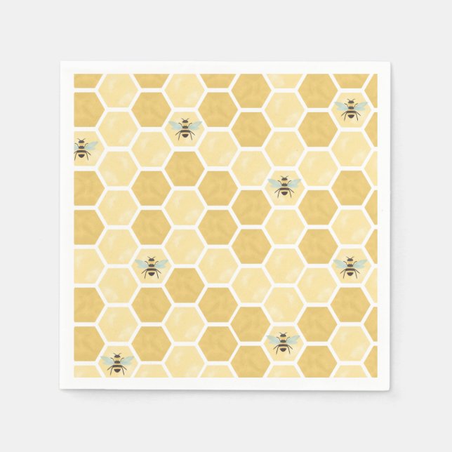 Bee Baby Shower Honeycomb Serviette (Vorderseite)