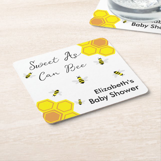 Bee Baby Shower Rechteckiger Pappuntersetzer (angewinkelt)