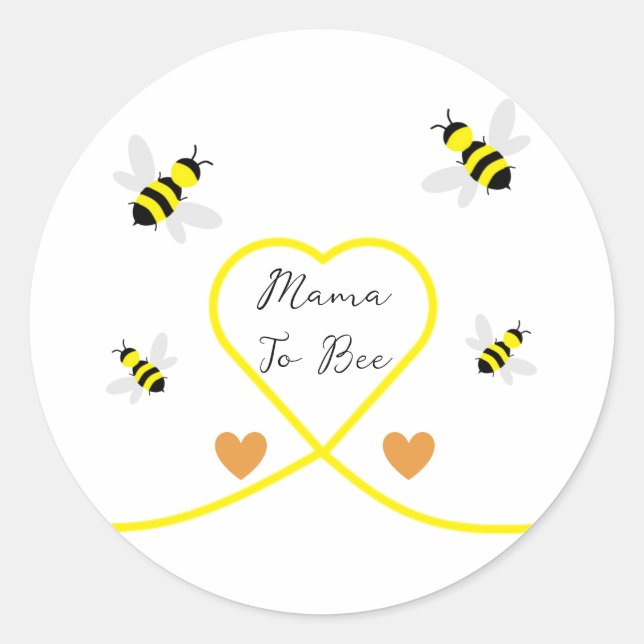 Bee Baby Shower Runder Aufkleber (Vorderseite)