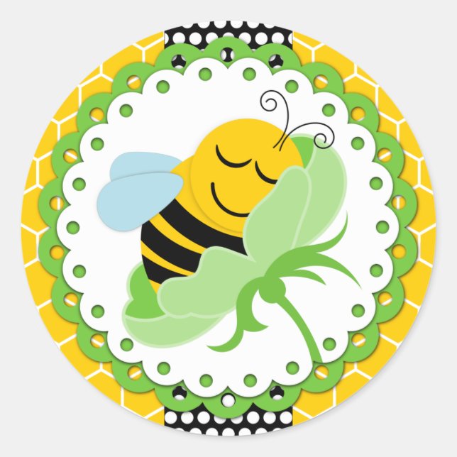 Bee Baby Shower Stickers (Vorderseite)