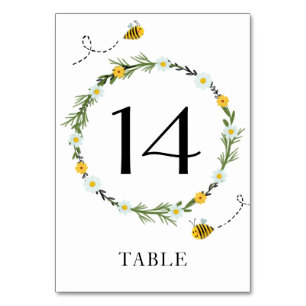 Bee Baby Shower Tischnummer